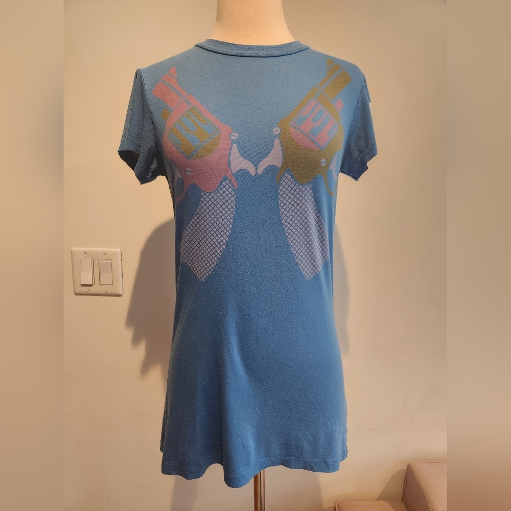 Rebel You Blue Graphic Tee With "I Came I Saw I Conquered" Quote, US Size S